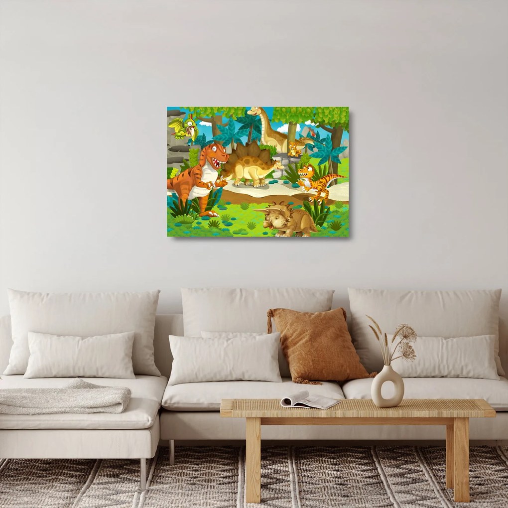 Sklenený obraz - Dinosauria (70x50 cm)