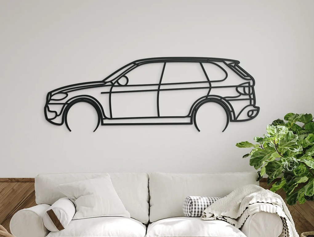 drevko Dekorácia na stenu BMW X5 E70 Rozmer obrazu: 30 x 86 cm, Farba dekorácie: Čierna