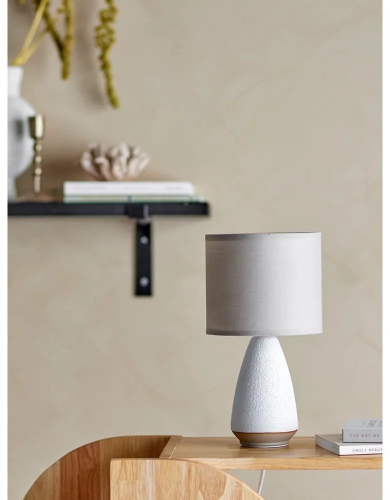 Biela/béžová stolová lampa s textilným tienidlom (výška 27,5 cm) Paprica – Bloomingville