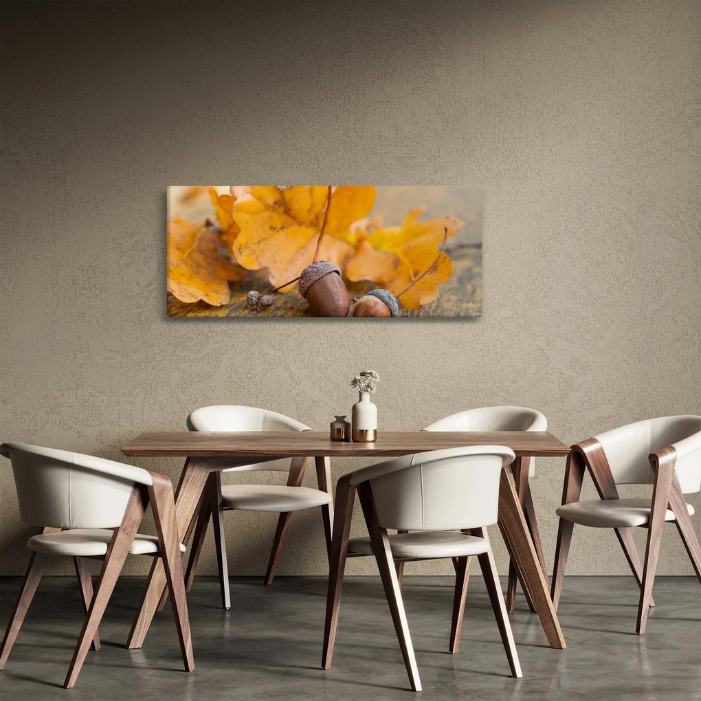 Obraz - Jesenné žalude (120x50 cm)