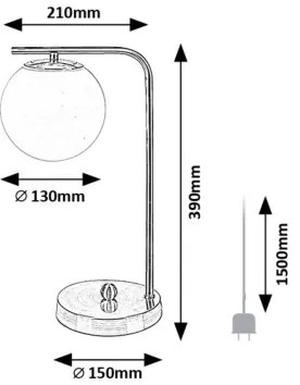 Rabalux 74203 - Stolná lampa KIARA 1xE27/35W/230V
