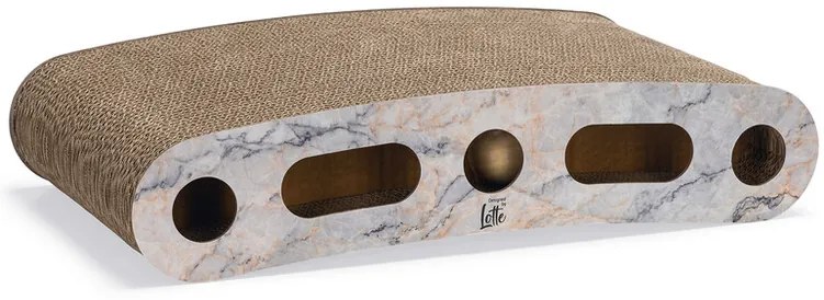 Dizajnové mačacie kartónové škrabadlo s hrou Suvi béžové