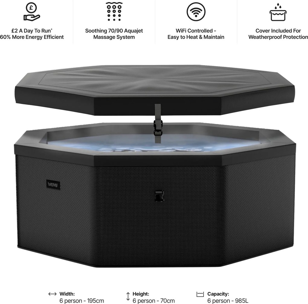 Penová vírivka CF COMO 6 CHARCOAL BLACK