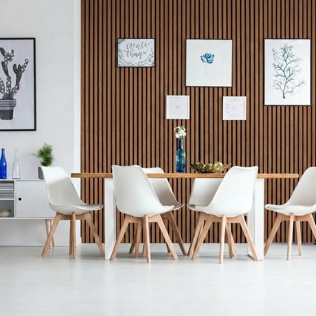 Drevený akustický panel, 2400 x 600 mm, B2BP010, zlatý teak