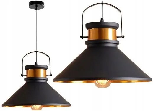 Toolight - Stropné svietidlo ASTI B 1xE27, čierna-zlatá, OSW-00179
