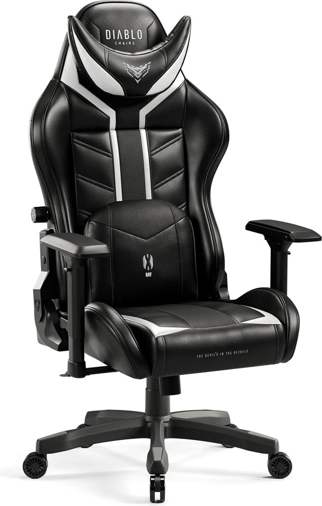 Herné kreslo Diablo X-Ray 2.0 Small Size, čierno-biele