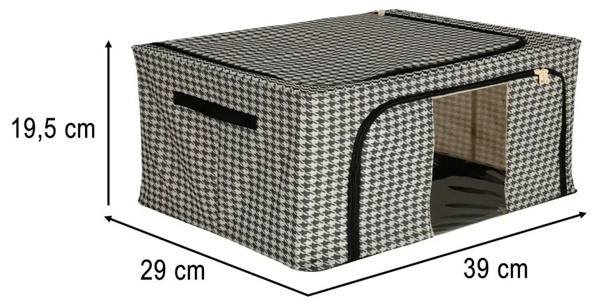IKO Organizér na bielizeň s rámom čierno-biely 22L