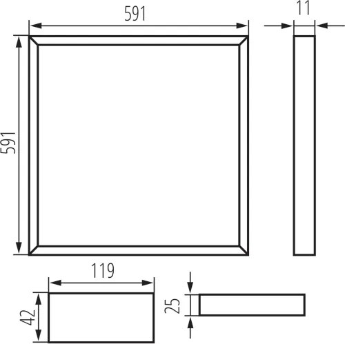 Kanlux 26789 - LED podhľadový rám AVAR LED/32W/230V 6000K 59x59 cm