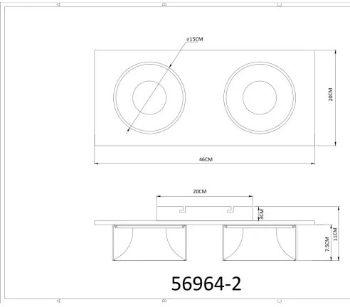 Globo 56964-2 - LED stropné svietidlo RAYMOND LED/24W/230V 3000K 46x20 cm mosadz