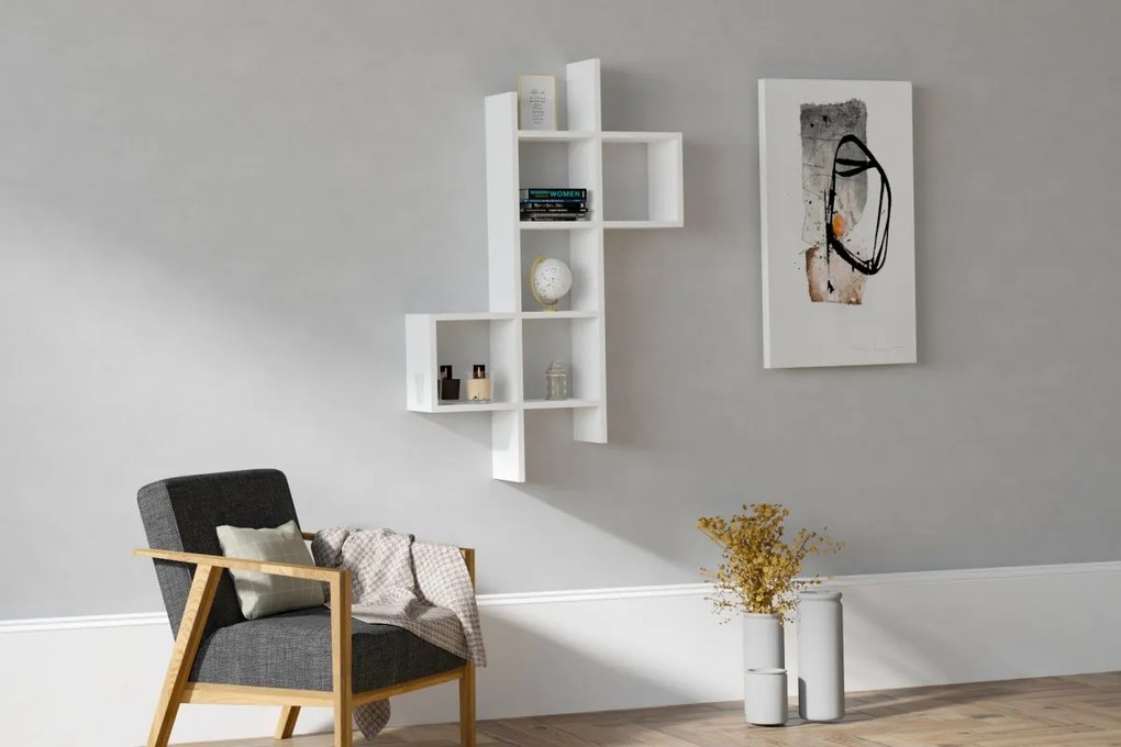 Nástenná polica KENO biela