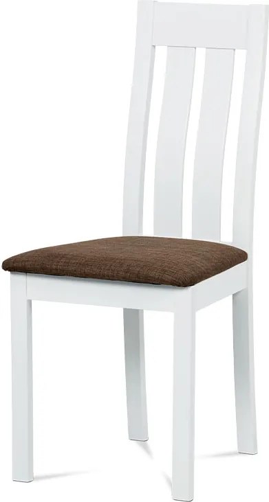 jedálenská stolička masív buk, biela, sedák hnedý