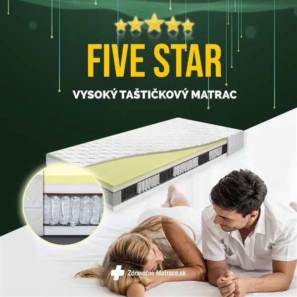 BENAB FIVE STAR vysoký taštičkový matrac 140x200 cm Poťah Medicott Silver