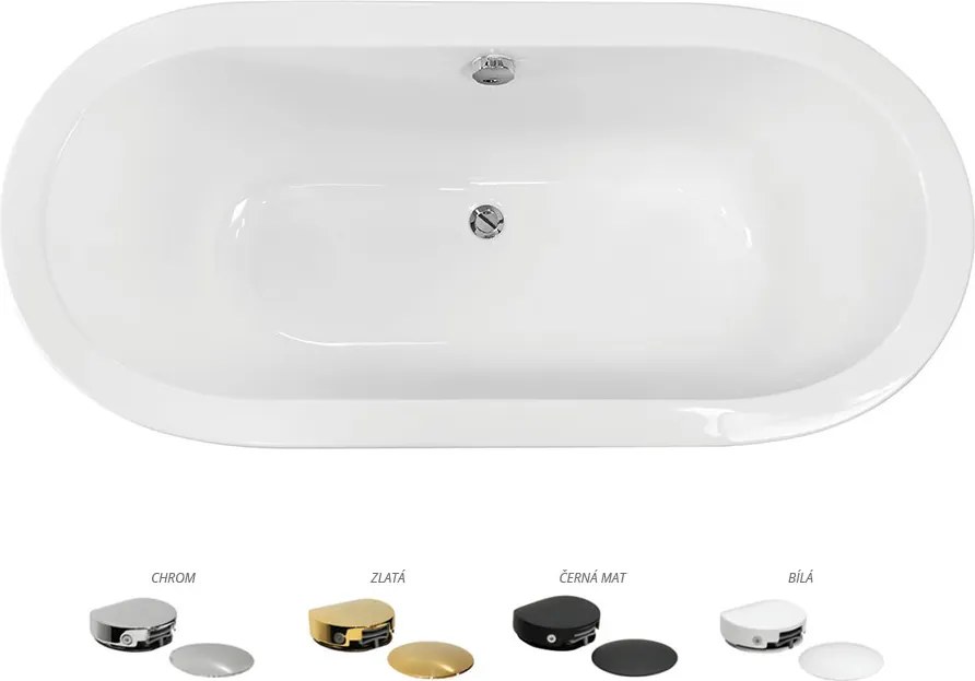 Besco Vaňa zo sanitárneho kompozitu pre vstavbu Victoria V CC/NP 160x76, napúšťanie cez prepad BESCO-Typ výpuste: McAlpine Click-Clack s napúšťaním c…
