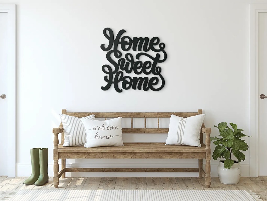 drevko Nálepka na stenu Home Sweet Home Rozmer obrazu: 40 x 40,5 cm, Farba dekorácie: Čierna