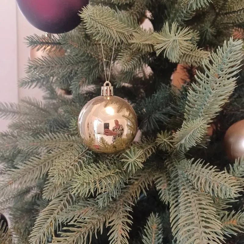 DECOLED Plastové ozdoby zlaté, 24 ks, d. 6 cm