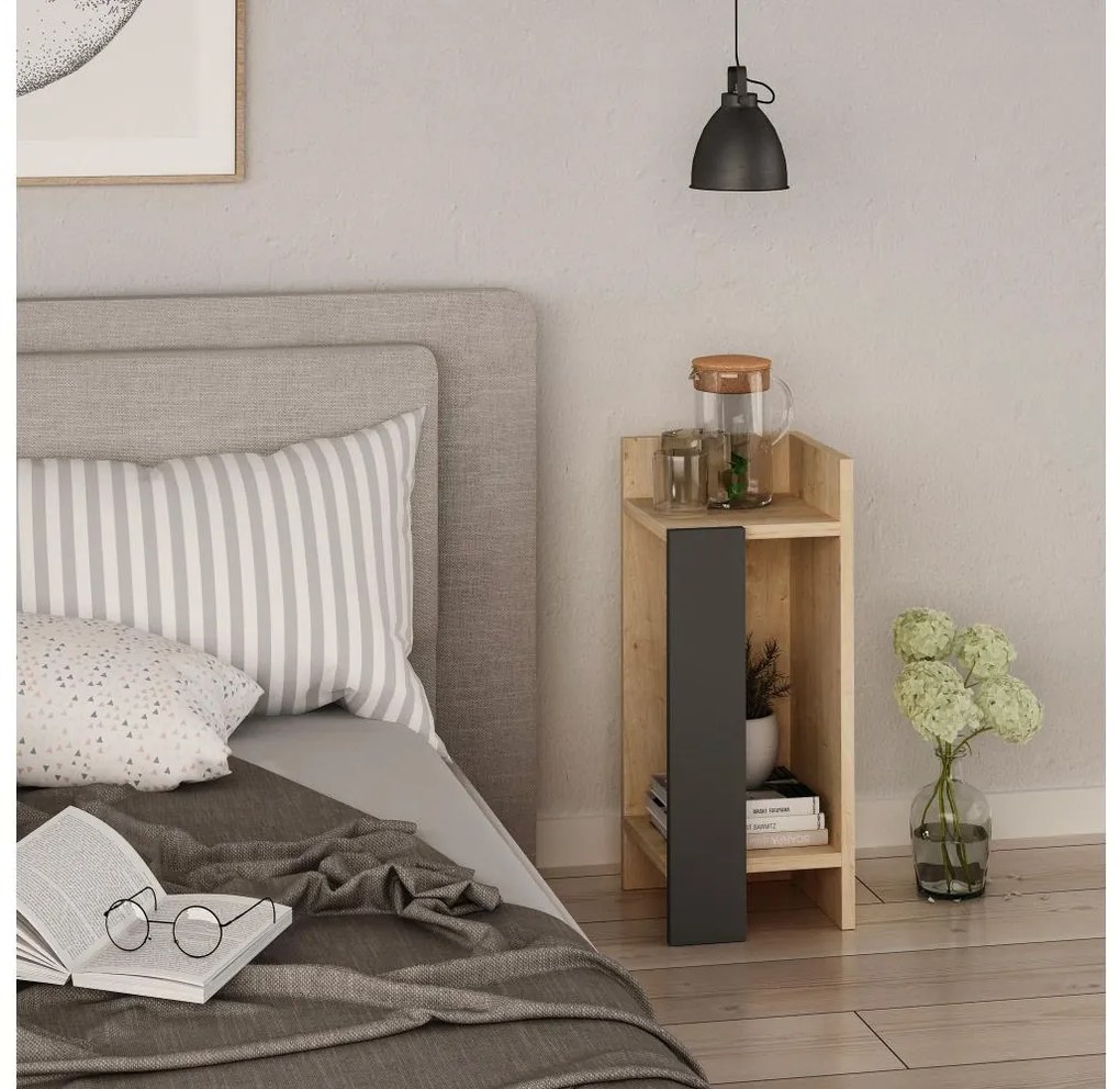 Nočný stolík ELOS 60x25 cm hnedá/antracit