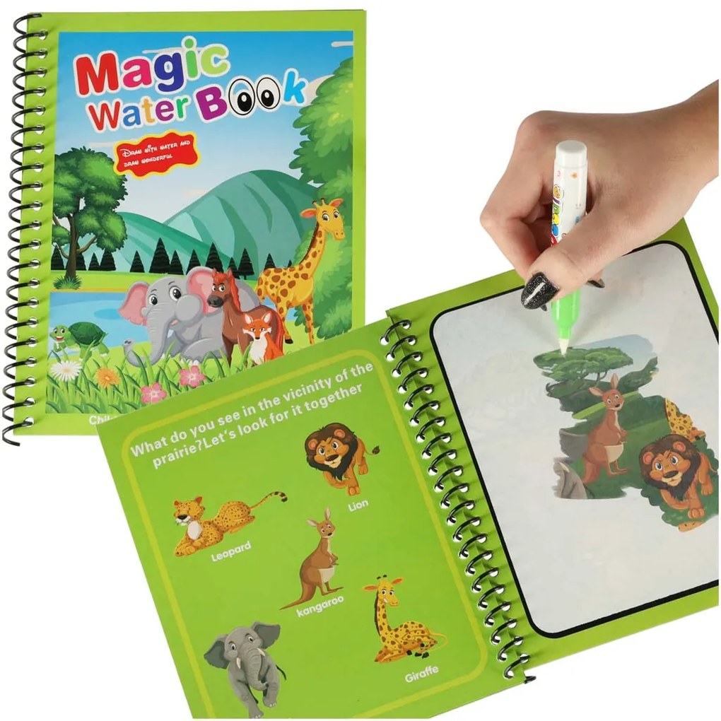 Vodná omaľovánka Safari MAGIC WATER BOOK - zelená