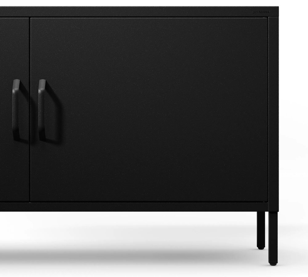 TV skrinka kovová na nožičkách čierna, 1150x595x400 mm: ROSA Modern