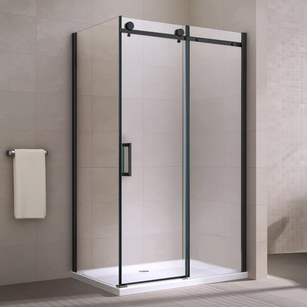 Milano Duo Black Sprchový kút 100x100, 195cm, 8mm