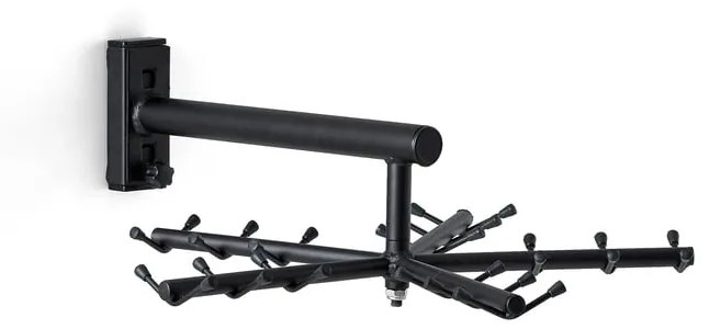 Nástenný otočný vešiak NELLY, 30 háčikov, čierna