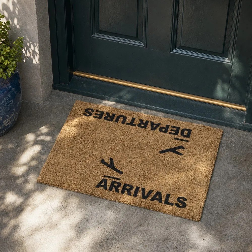 Rohožka z kokosového vlákna 40x60 cm Arrivals and Departures – Artsy Doormats