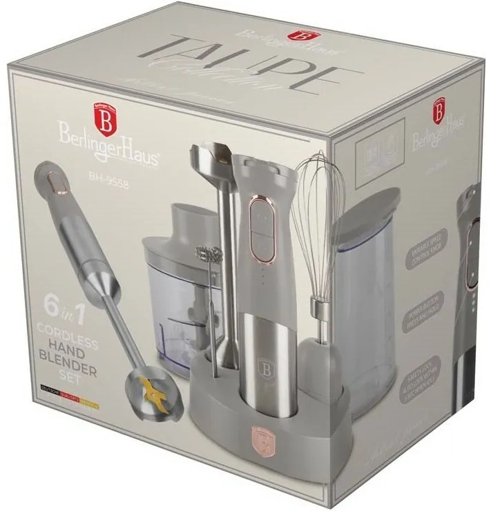BerlingerHaus Tyčový mixér akumulátorový 200 W Taupe