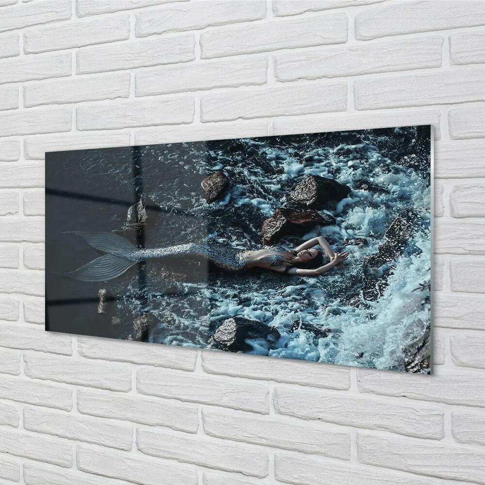 Sklenený obraz morská siréna 100x50 cm