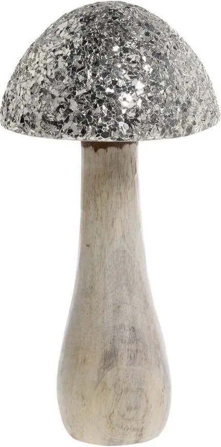 Prírodná drevená dekorácia huba s trblietkami Mushroom - Ø 12*25 cm