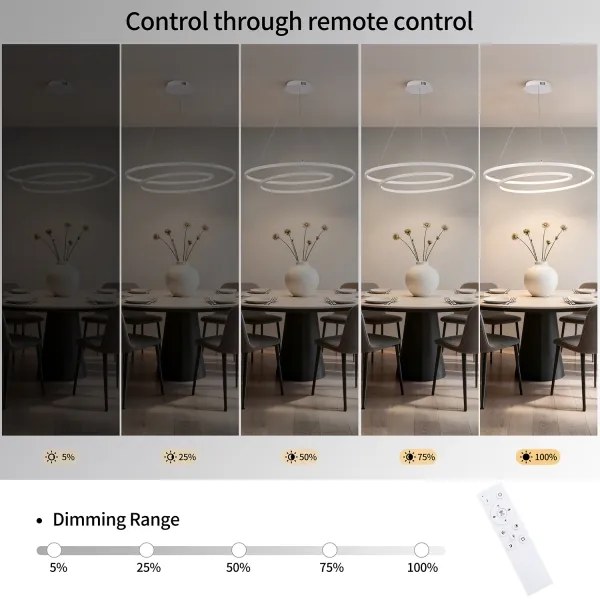 Brilagi-LED Stmievateľný luster na lanku TWISTER LED/105W/230V pr. 100 cm biela+DO