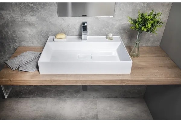 Sapho - Umývadlo na dosku GODIVA 68x44 cm mramor/biela