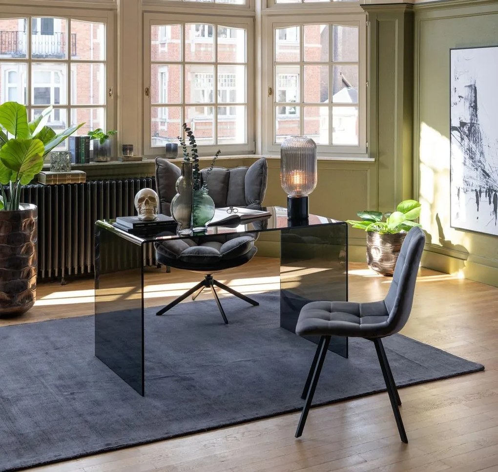 Šedá zamatová jedálenská stolička Chair Morgan Grey - 45*54*86cm