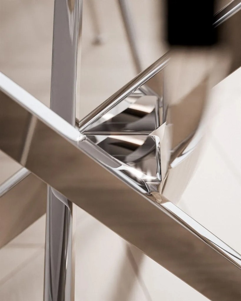 OKRÚHLY JEDÁLENSKÝ STÔL PASCAL CHRÓM + KERAMICKÁ DOSKA MRAMOR 90 cm