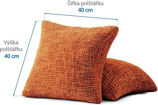 Bielastické poťahy GRAFITI NOVÉ tehlové obliečky na vankúšiky 2 ks (40 x 40 cm)