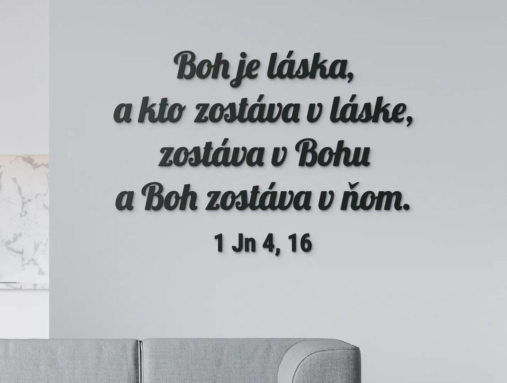 drevko Citát na stenu Boh je láska Rozmer obrazu: 43 x 62,5 cm, Farba dekorácie: Čierna