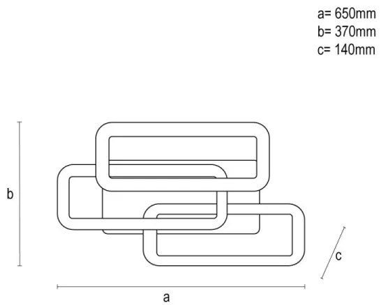 LED Stmievateľný prisadený luster LED/90W/230V 3000-6500K + diaľkové ovládanie