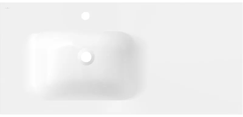 Mexen Vela, umývadlo na zapustenie 101 x 46,5 cm, ľavé, biela lesklá, 25231000L