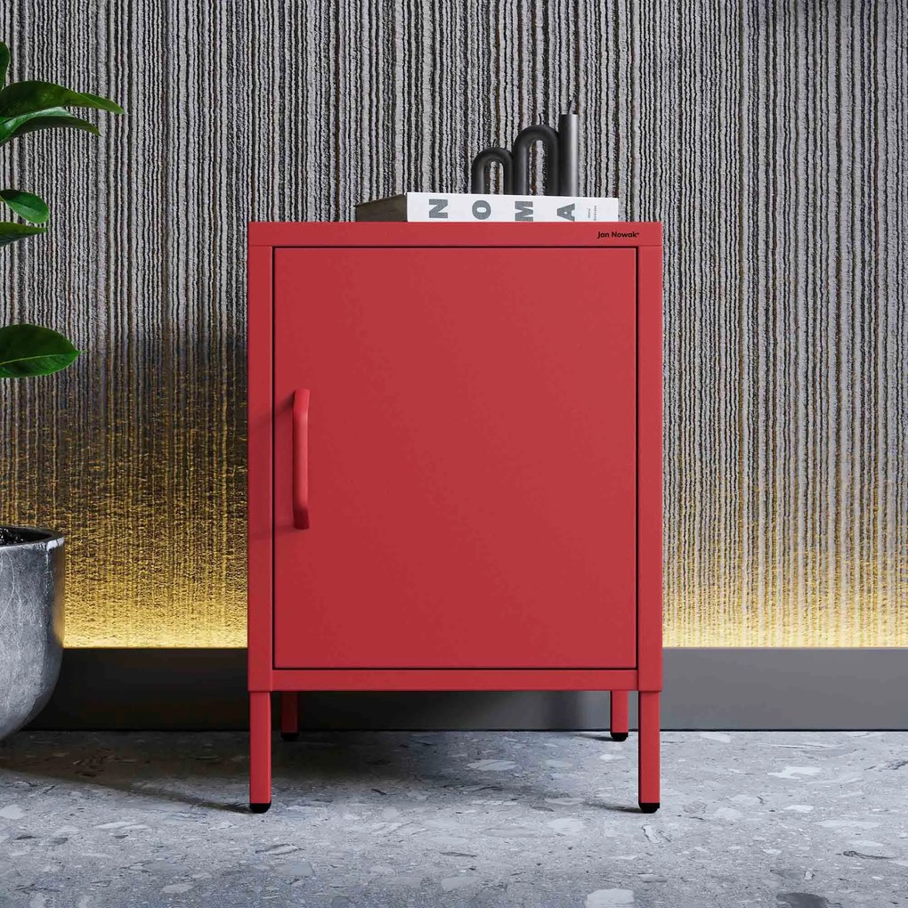 Nočný stolík MIA, 424 x 595 x 400 mm, Modern: červená farba
