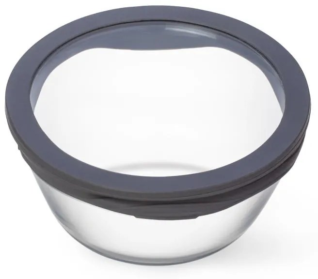 SIMAX MISKA PURE SO SKLENENÝM VEKOM 0,5 L SIVÁ