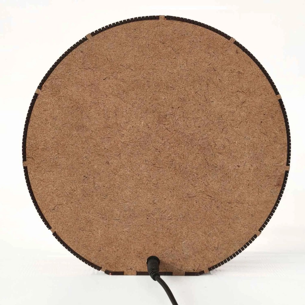 Drevená dekoratívna lampa s mandalou | LYLI: HDF - Orech 20 cm 4783-115150 LED0604