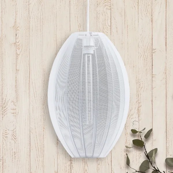 Luster na lanku KAREI 1xE27/20W/230V pr. 30 cm biela