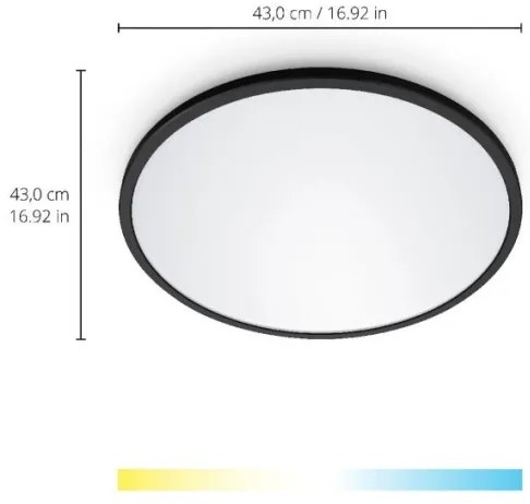 WiZ - LED Stmievateľné stropné svietidlo SUPERSLIM LED/22W/230V čierna Wi-Fi