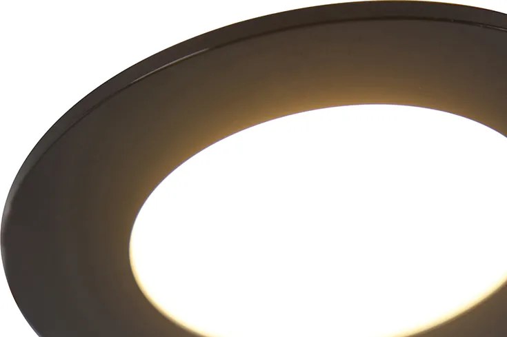 Sada 6 moderných zapustených bodových svetiel čierna vrátane LED 3-krokového stmievania IP65 - Blanca