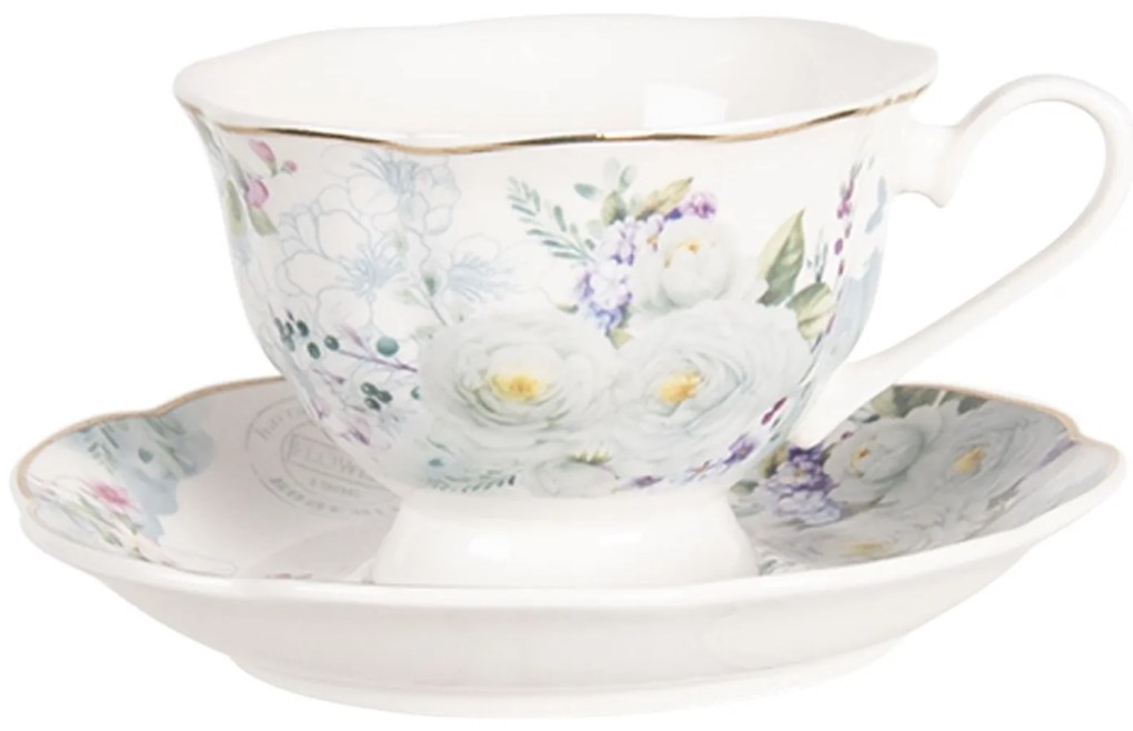 Porcelánový šálka s podšálkom Butterfly  - Ø 15*7 cm / 0,22L