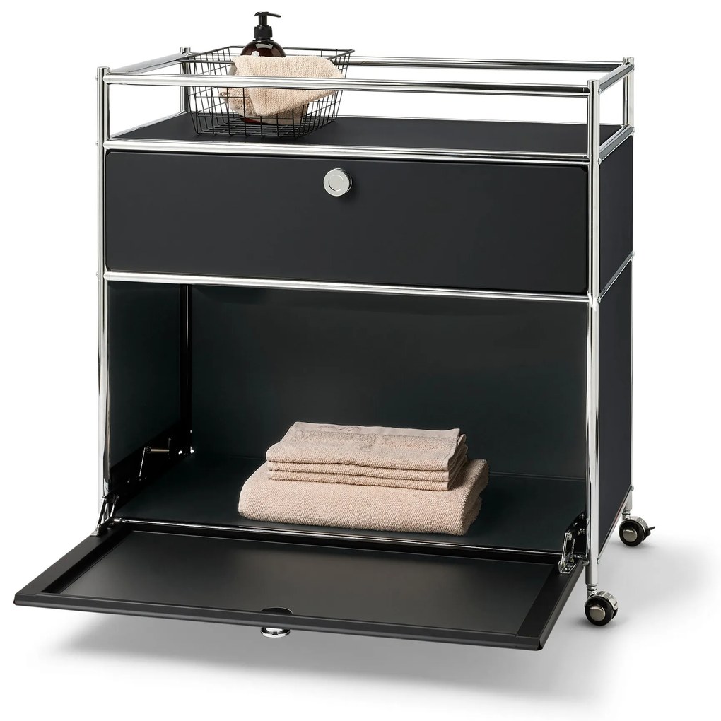 Kovová komoda »CN3« s 1 zásuvkou, 1 výklopným priečinkom a lemovaním