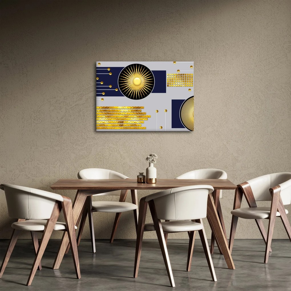 Obraz - Zlaté kruhy (70x50 cm)
