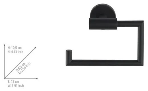 Matne čierny samodržiaci držiak na toaletný papier z nehrdzavejúcej ocele Bosio – Wenko