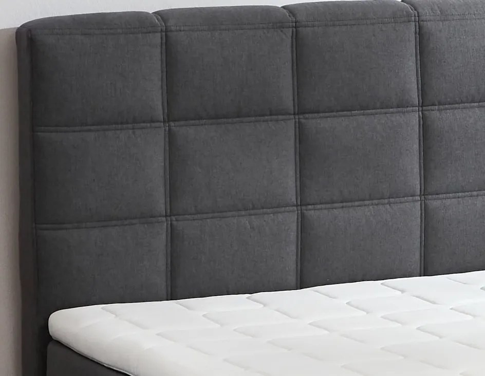 Posteľ boxspring s osvetlením Fargo 180x200 cm, šedá látka