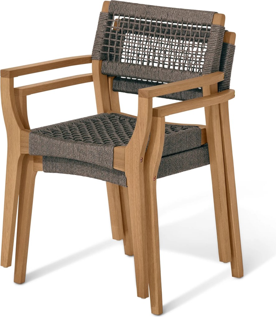 Stohovateľná záhradná stolička s textilným výpletom