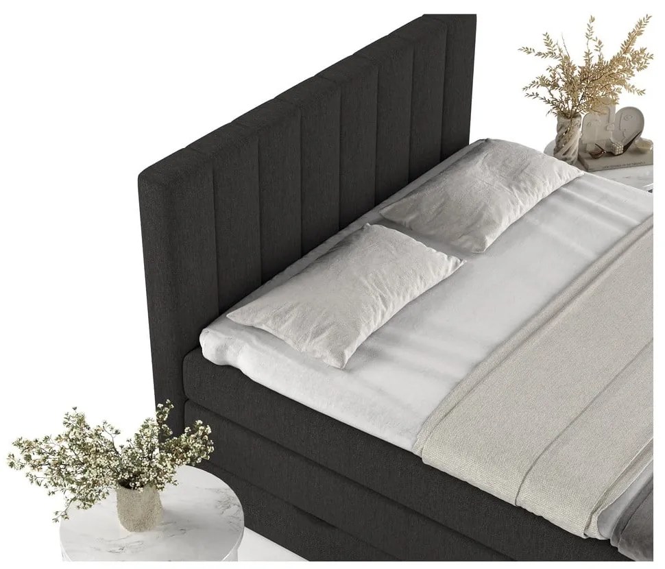 Čierna boxspring posteľ s úložným priestorom 180x200 cm Ruby – Maison de Rêve
