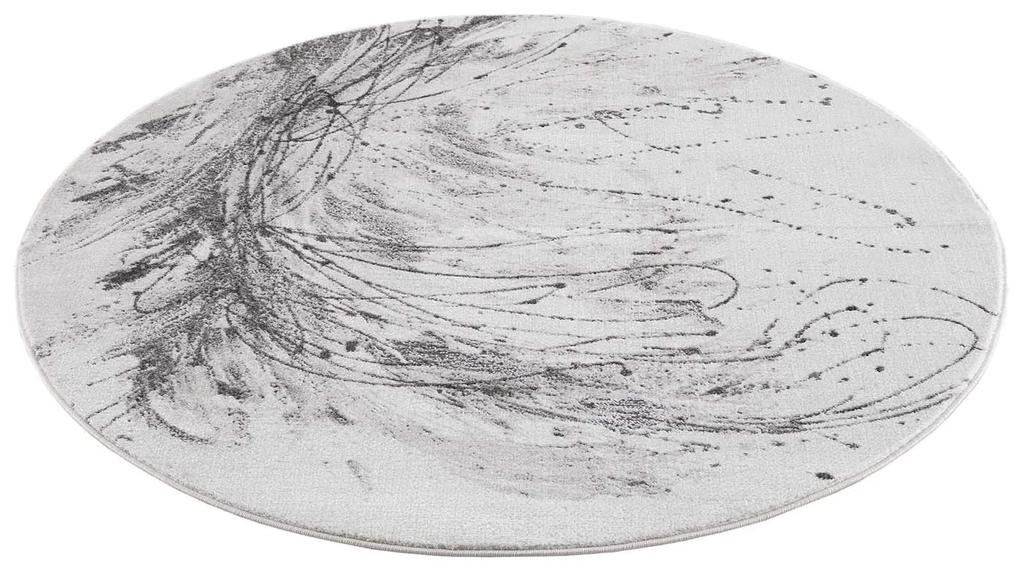 Dekorstudio Moderný okrúhly koberec CHIC 199 - sivý Priemer koberca: 120cm